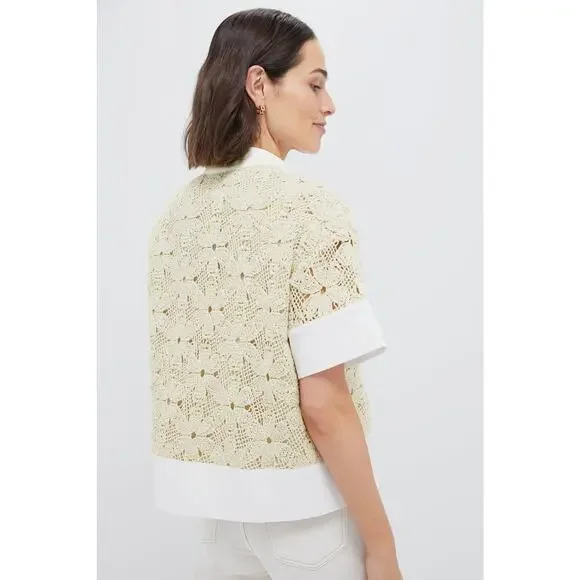 TUCKERNUCK Tan Crochet Sofia Shirt Size XXL NWT Retail $148 Tuckernuck - Picture 2 of 8